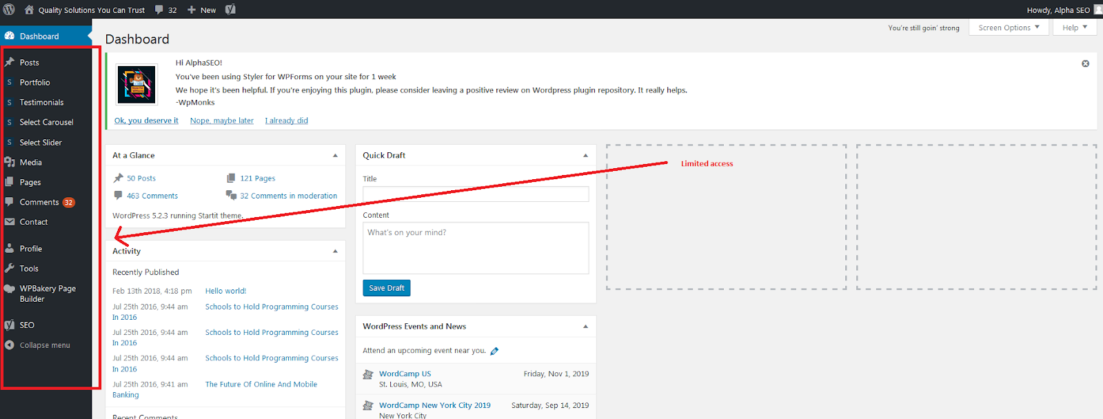 WordPress roles