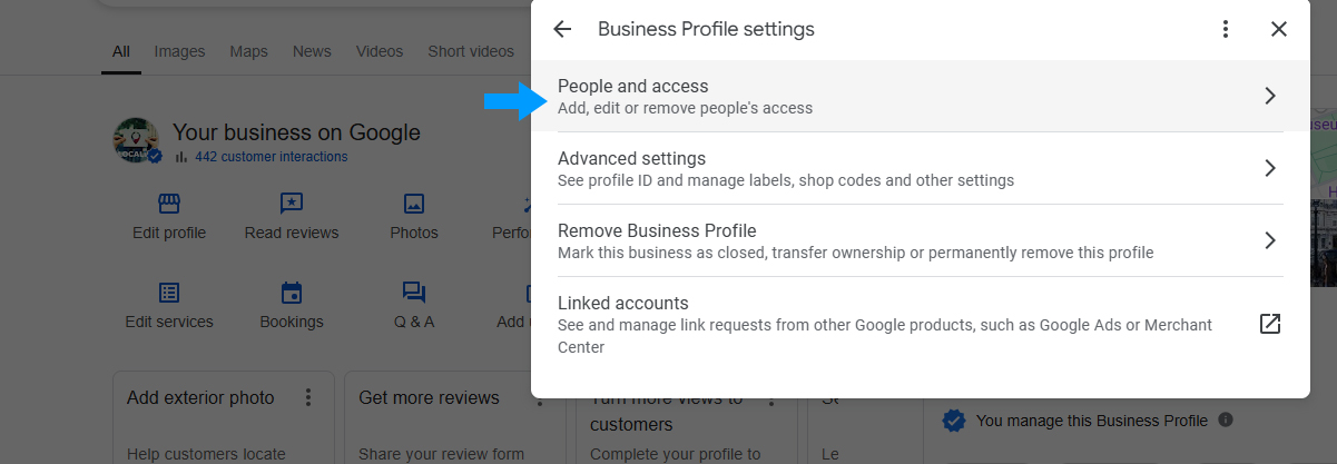 Settings window